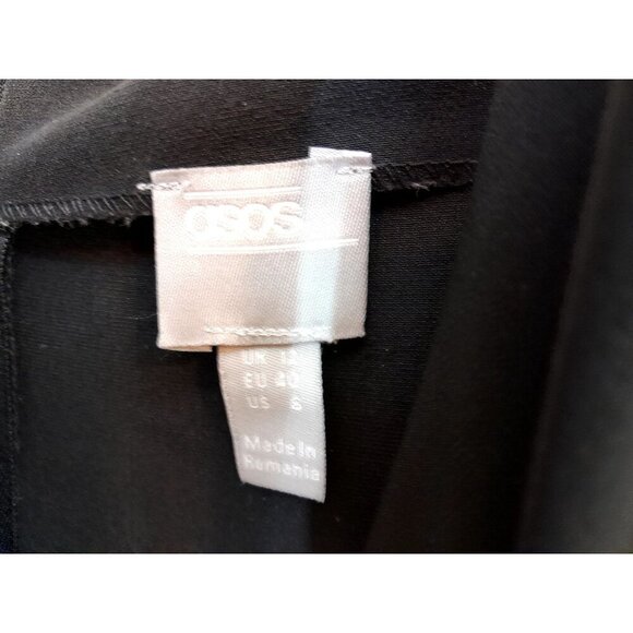 Asos Design Wrap-Front V-Neck Sleeveless Jumpsuit Black Size 8 - Picture 3 of 10